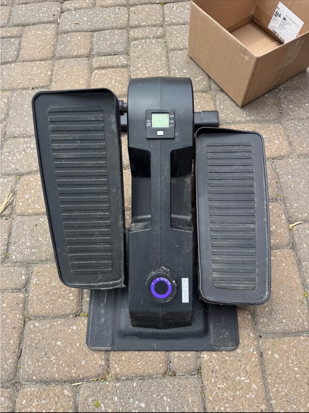 Compact Black Under-Desk Mini Stepper with Resistance Dial